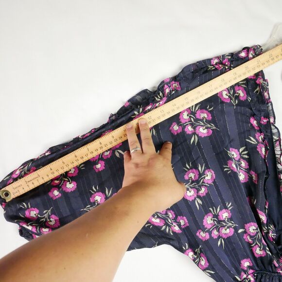 Vici Womens Size L Purple Floral Boho Summer Cocktail Mini Dress 3/4 Sleeve - Picture 8 of 12